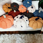 Plush Pumpkin Throw Pillow Decorative Fall Pillow Soft Cuddle Pumpkin Decor BandsCo Straps