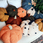 Plush Pumpkin Throw Pillow Decorative Fall Pillow Soft Cuddle Pumpkin Decor BandsCo Straps