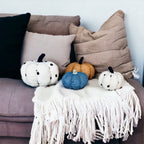Plush Pumpkin Throw Pillow Decorative Fall Pillow Soft Cuddle Pumpkin Decor BandsCo Straps