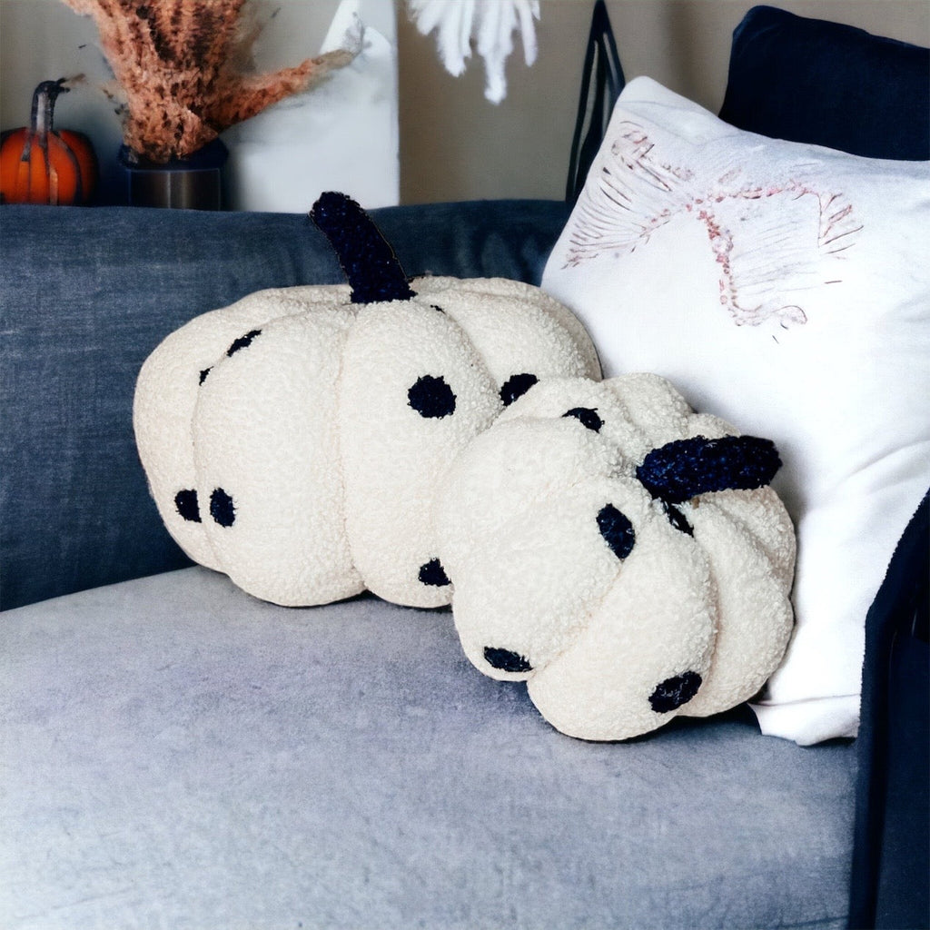 Plush Pumpkin Throw Pillow Decorative Fall Pillow Soft Cuddle Pumpkin Decor BandsCo Straps