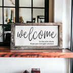 Funny Wooden Welcome Sign Welcome To The Shit Show I Hope You Brought Alcohol Rustic Home Wall Decor BandsCo Straps