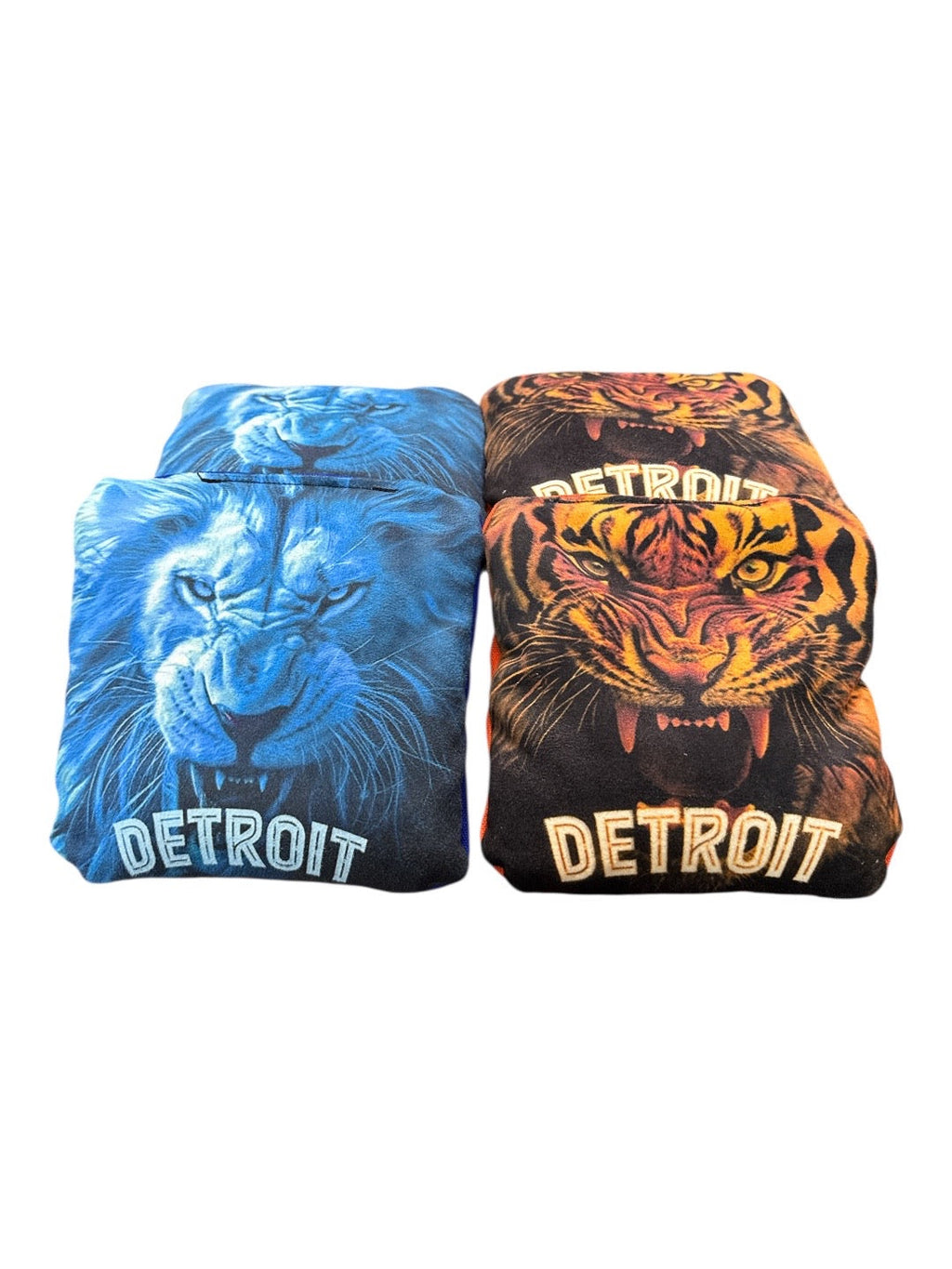 Mix Detroit Football/Baseball Cornhole Boards, Motor City Sports Lion and Tiger Fan - SJB-DIAMOND ELITES