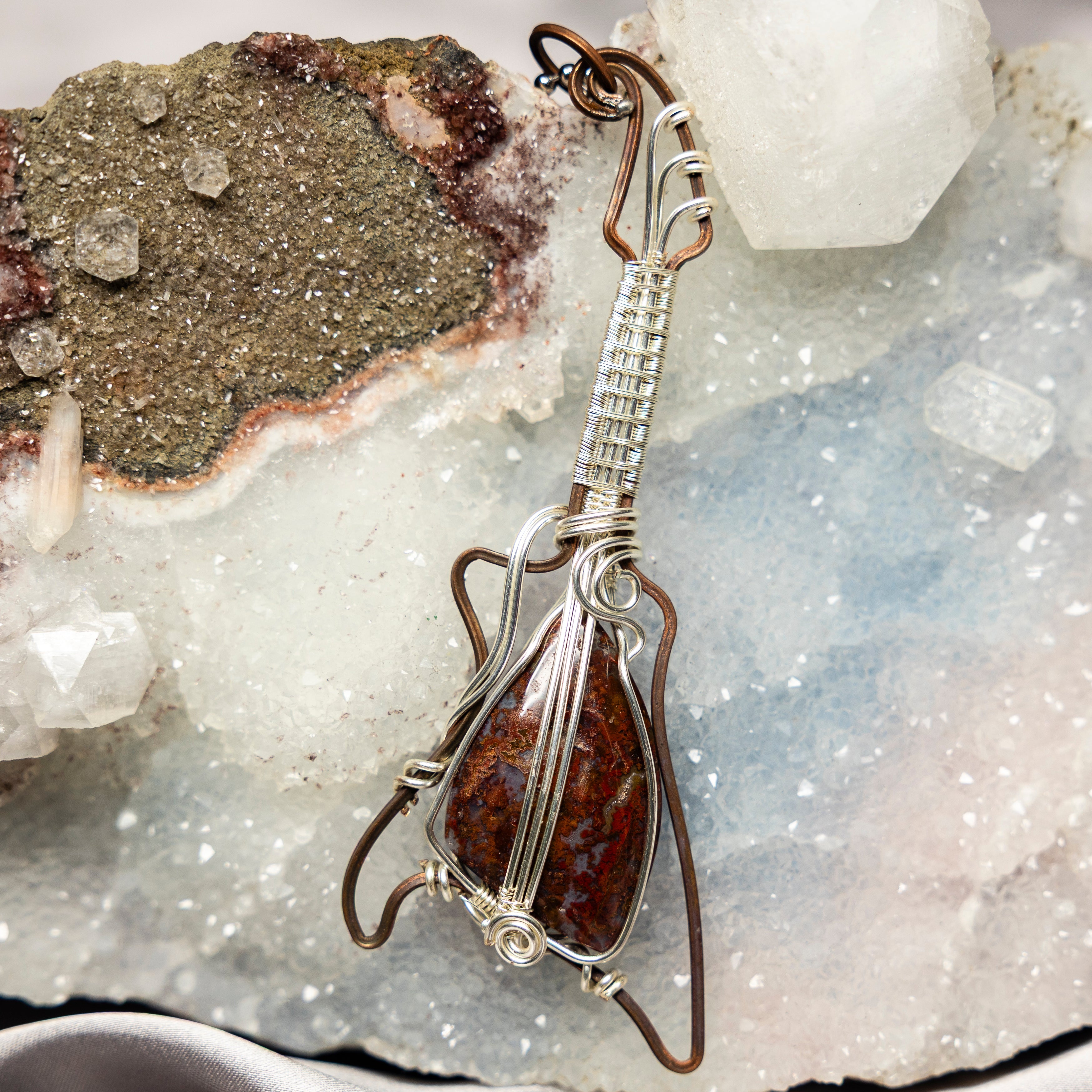 Pietersite "Guitar" Wire Wrap Crystal Pendant - SJB-DIAMOND ELITES