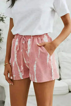 Tie Dye Drawstring Shorts | Boho Chic Summer Shorts | Polyester