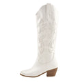 Plus Size 45 Women's Embroidered Western Knee High Boots Cowboy Cowgirl Boots Chunky Heel Platform Boots Women Western Shoes - SJB-DIAMOND ELITES