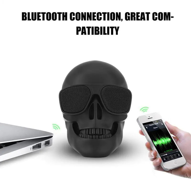 Skull Head Bluetooth Wireless Speaker Portable HD Stereo Subwoofer & Home Ornament Pi-Mart