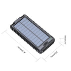 Solar Fast Charging Power Bank Portable 20000mAh Charger Waterproof Pi-Mart