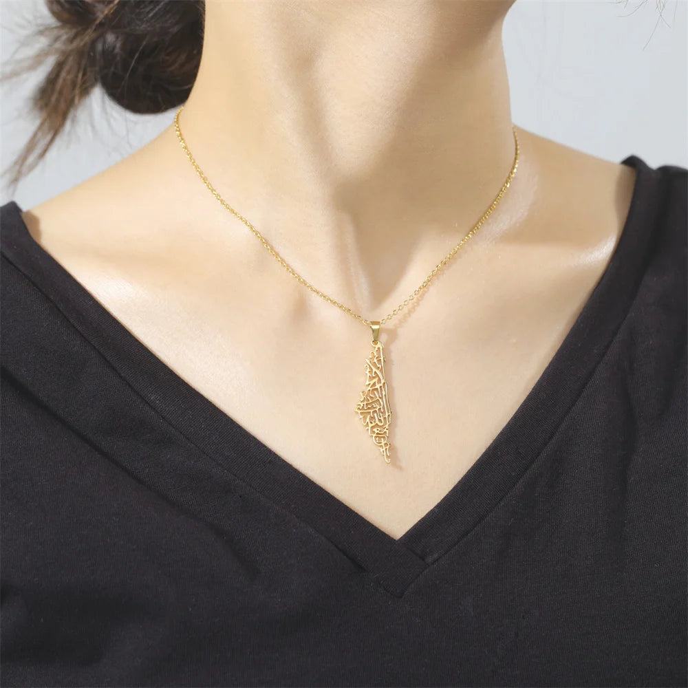 Unisex Stainless Steel Hollow Map Necklaces Lootquake LLC