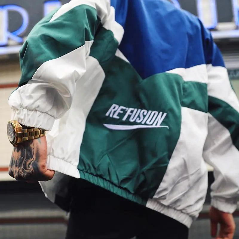 Men's Patchwork Embroidery Bomber Varsity Jacket Pi-Mart