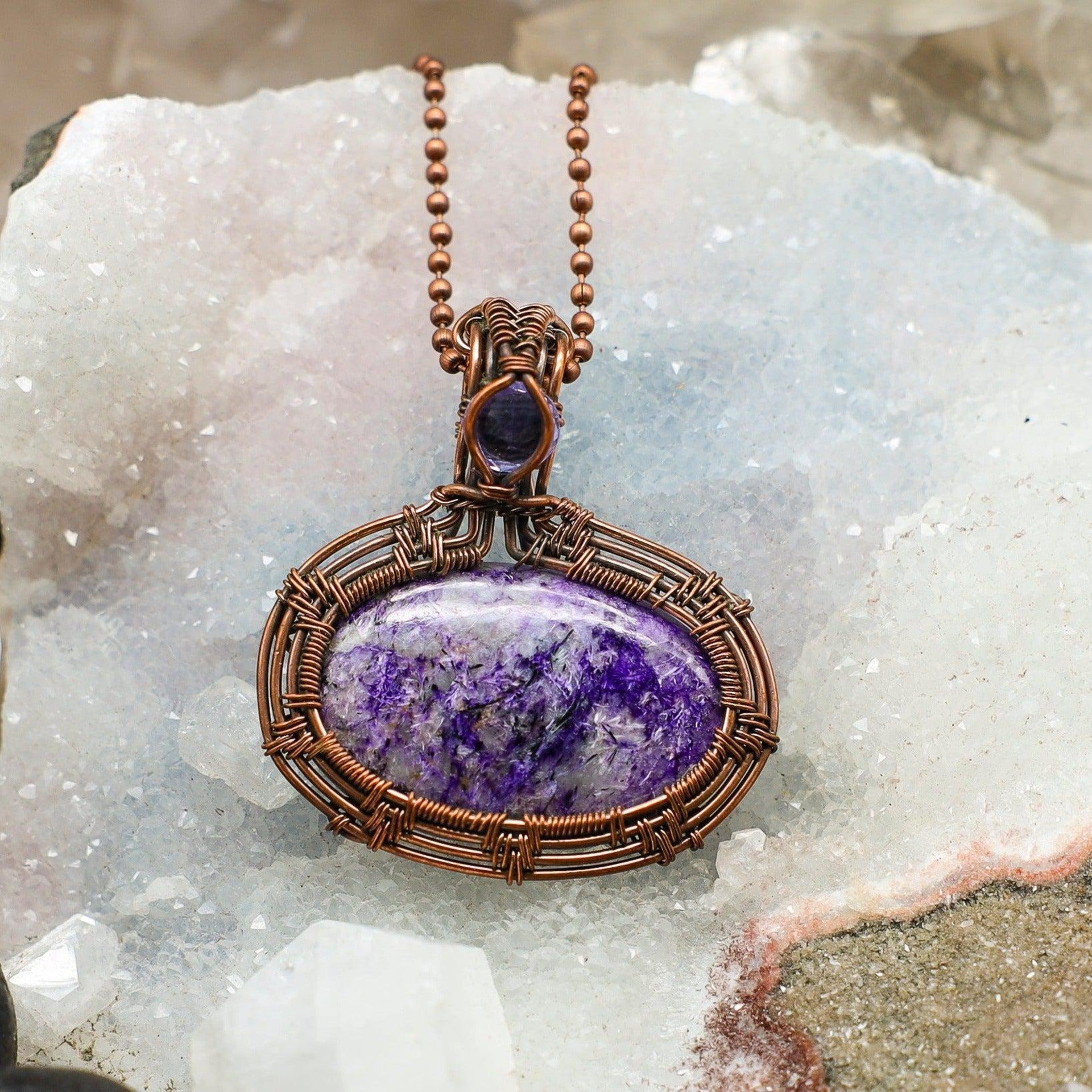 Quartz Dyed Wire Wrap Crystal Pendant - SJB-DIAMOND ELITES