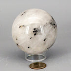 Quartz with Black Tourmaline Inclusions Sphere - 68MM 434g One-of-a-Kind Crystal Destiny
