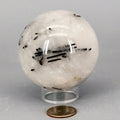 Quartz with Black Tourmaline Inclusions Sphere - 68MM 434g One-of-a-Kind Crystal Destiny