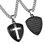Black R2 Shield Cross Necklace KingdomWear