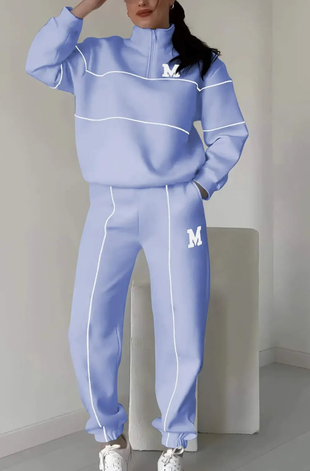 Hoodless Pullover Sweatshirt Sets Pi-Mart