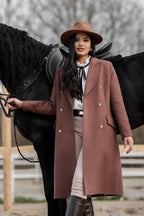 Double-Breasted Wool Blend Coat - SJB-DIAMOND ELITES