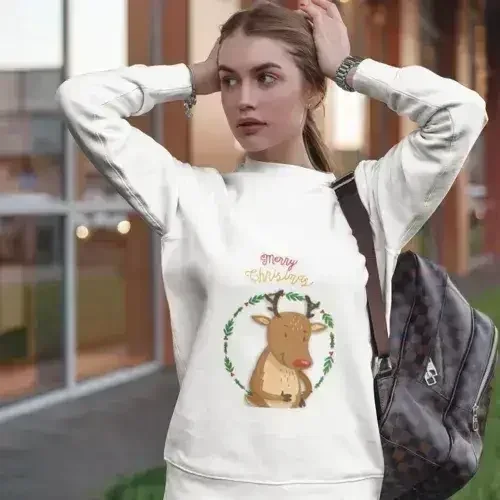 Reindeer Christmas Sweatshirt - Cozy Holiday Sweater | Femstylo - SJB-DIAMOND ELITES