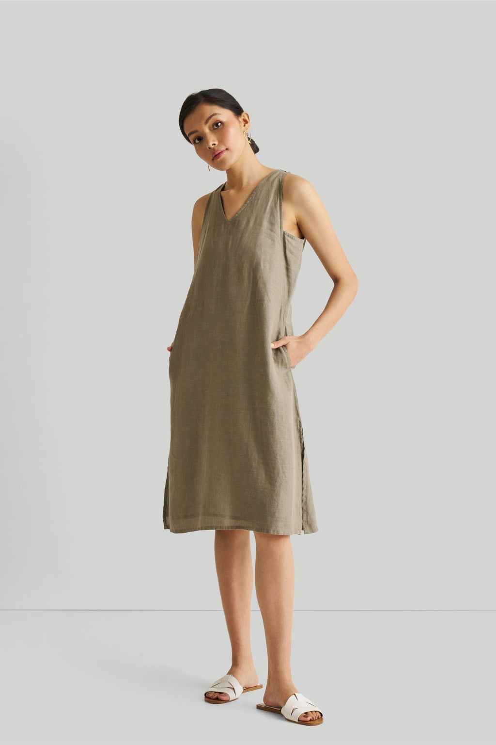 Reading Tea Leaves Dress in Dark Olive Purplish Diva
