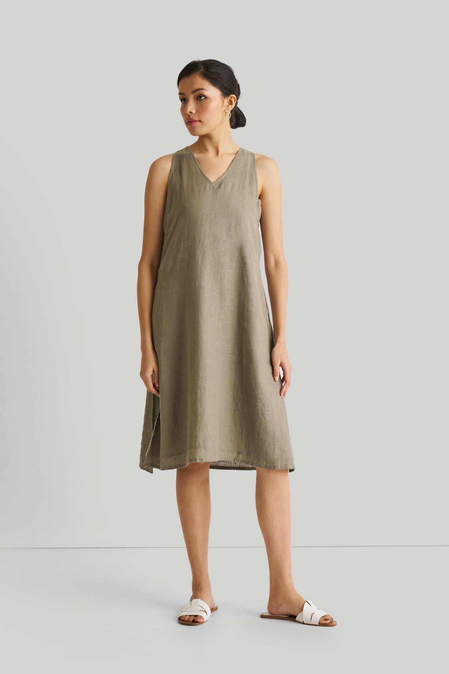 Reading Tea Leaves Dress in Dark Olive Purplish Diva