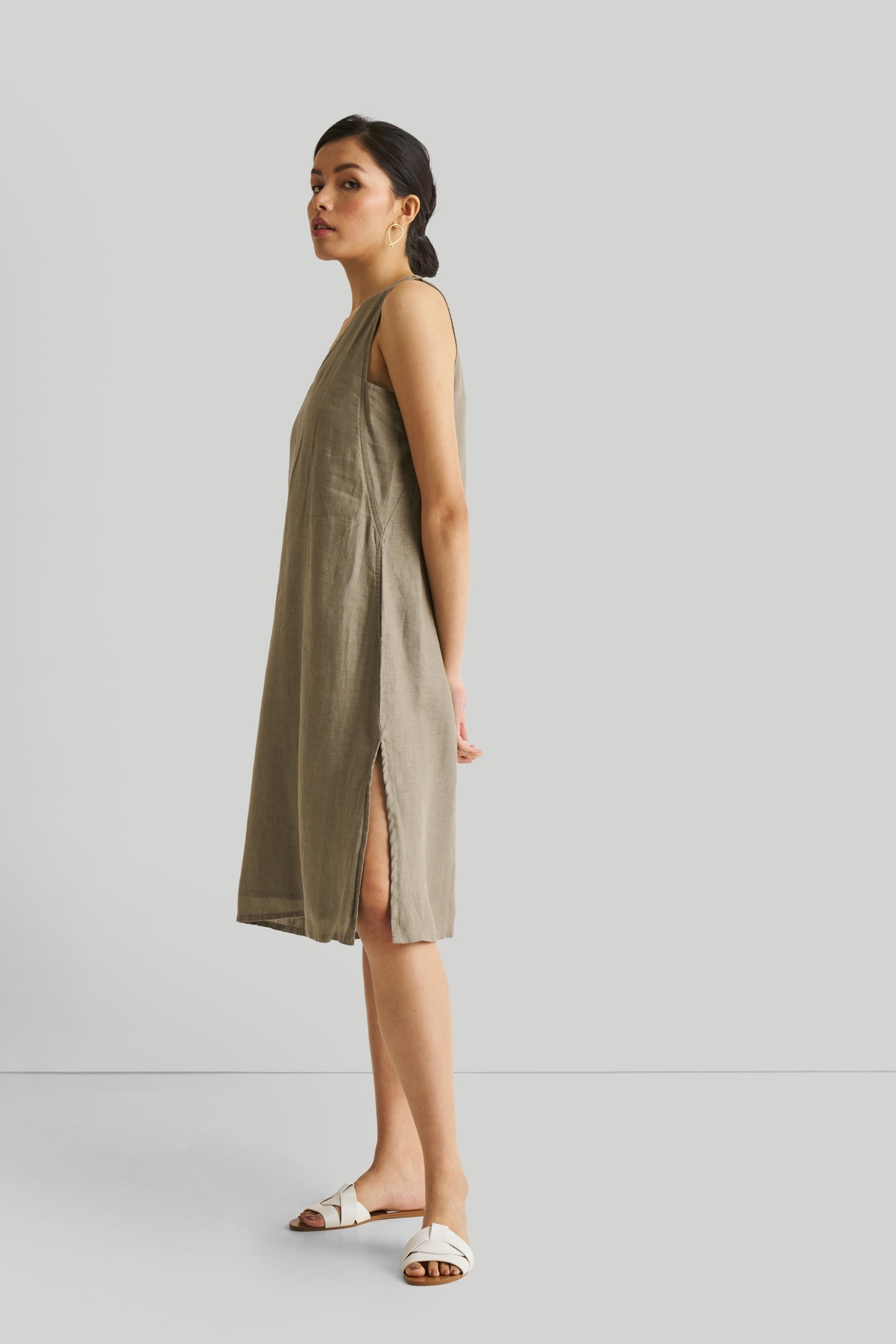 Reading Tea Leaves Dress in Dark Olive Purplish Diva