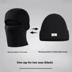 Men's Outdoor Thickened Warm Wool Hat Mask Dual-use
