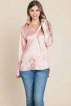 Casual Animal Print Satin Button up Shirts Blouse | Femstylo - SJB-DIAMOND ELITES