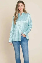 Casual Animal Print Satin Button up Shirts Blouse | Femstylo - SJB-DIAMOND ELITES