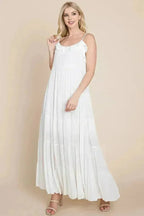 Tiered Tie Strap Cami Maxi Dress