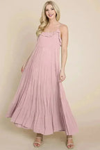 Tiered Tie Strap Cami Maxi Dress