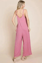 Sleeveless Wide Leg Pocketed Jumpsuit