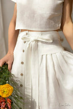 Taormina Set | Linen Crop Top and Flared Midi Skirt - SJB-DIAMOND ELITES