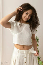 Taormina Set | Linen Crop Top and Flared Midi Skirt - SJB-DIAMOND ELITES