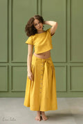 Taormina Set | Linen Crop Top and Flared Midi Skirt - SJB-DIAMOND ELITES