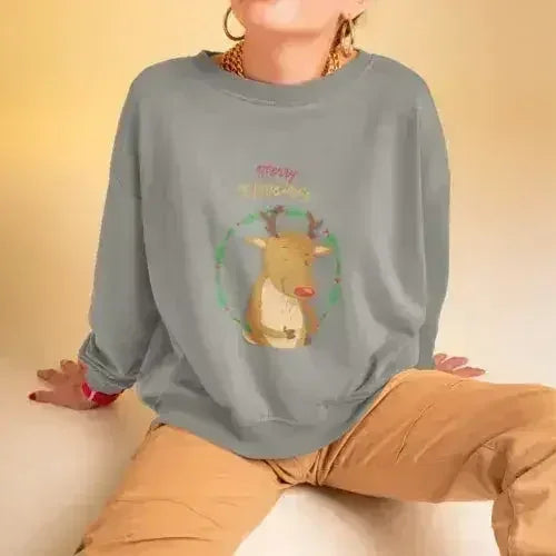 Reindeer Christmas Sweatshirt - Cozy Holiday Sweater | Femstylo - SJB-DIAMOND ELITES
