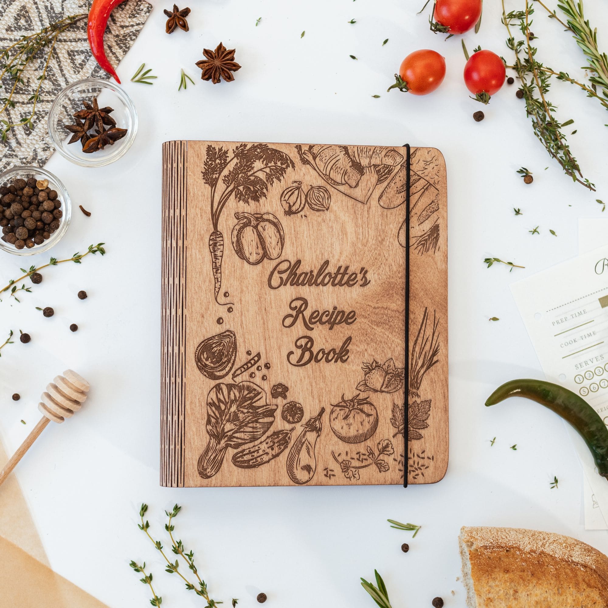 Wooden Recipe Book – Peppers Theme - SJB-DIAMOND ELITES
