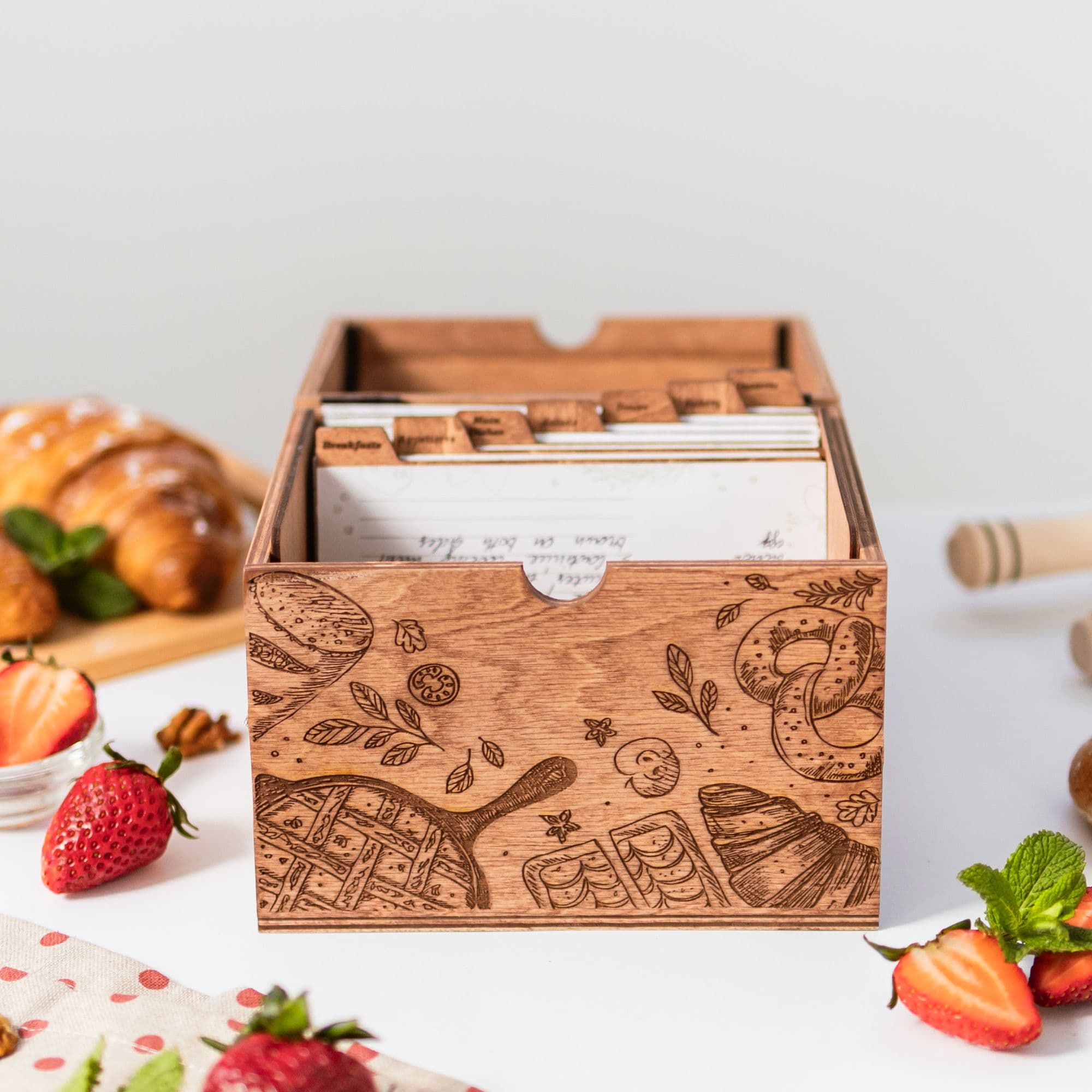 Wooden Recipe Box – Bakery Theme - SJB-DIAMOND ELITES