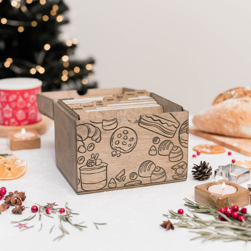 Wooden Recipe Box – Pastries Collection - SJB-DIAMOND ELITES