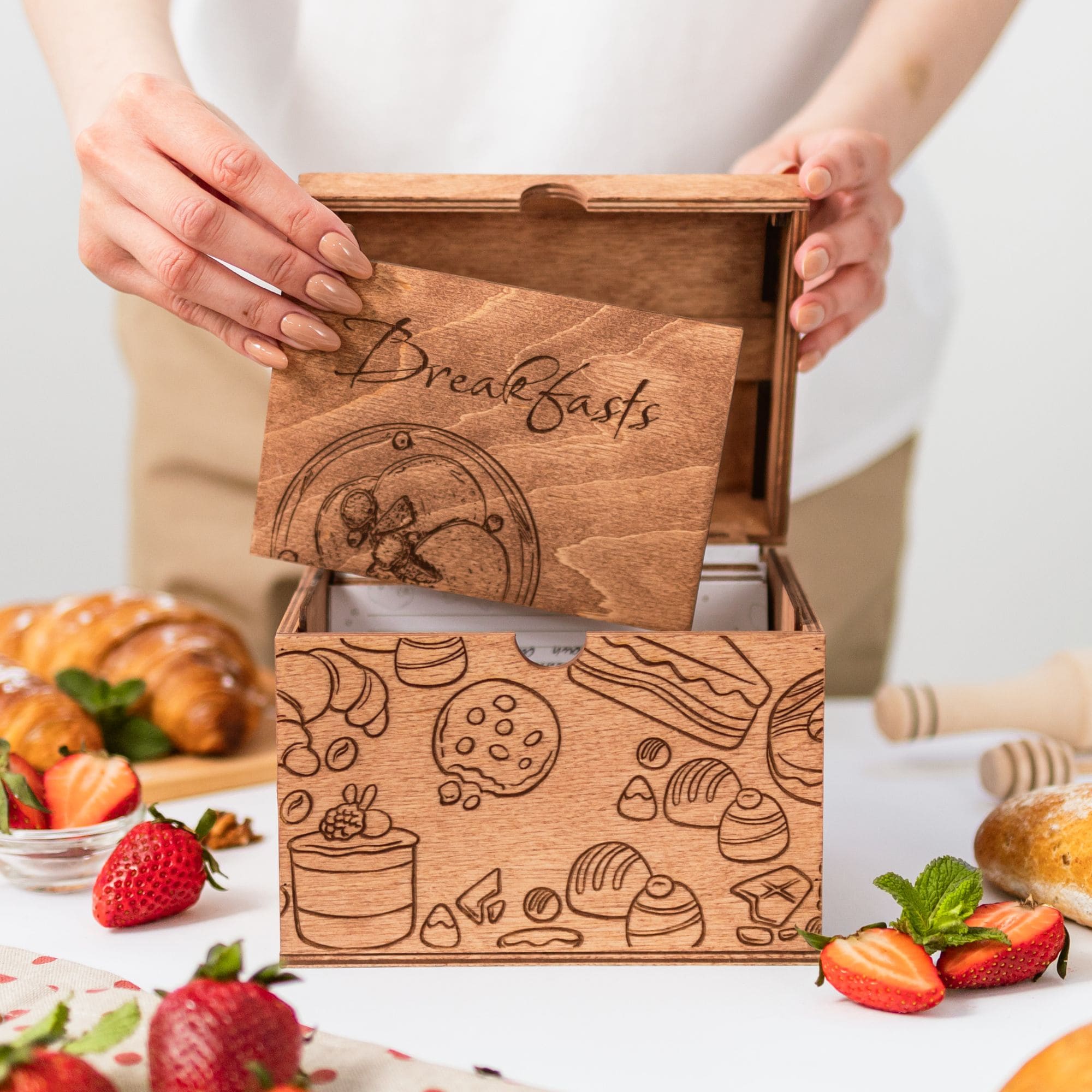 Wooden Recipe Box – Pastries Collection - SJB-DIAMOND ELITES