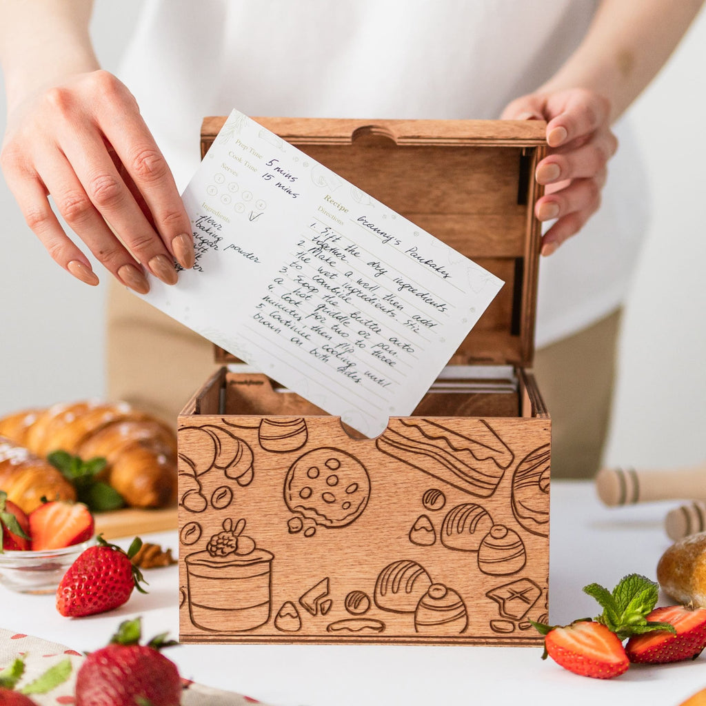 Wooden Recipe Box – Pastries Collection - SJB-DIAMOND ELITES