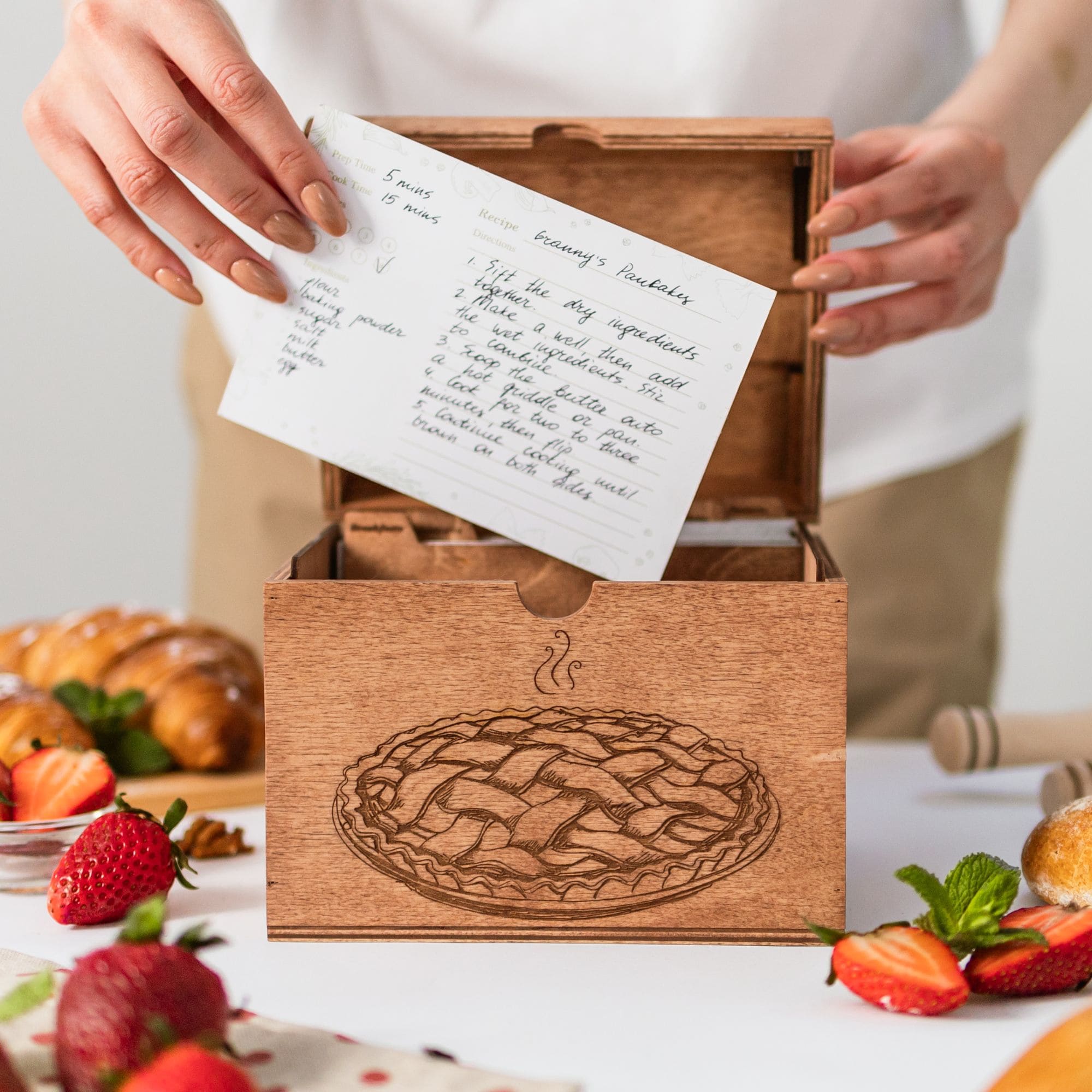 Wooden Recipe Box – Pies & Desserts - SJB-DIAMOND ELITES