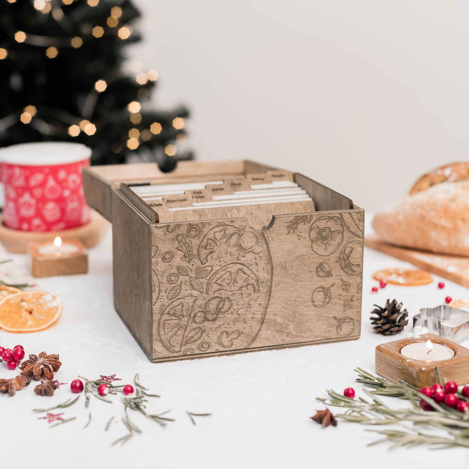 Wooden Recipe Box – Pizza Lovers Edition - SJB-DIAMOND ELITES