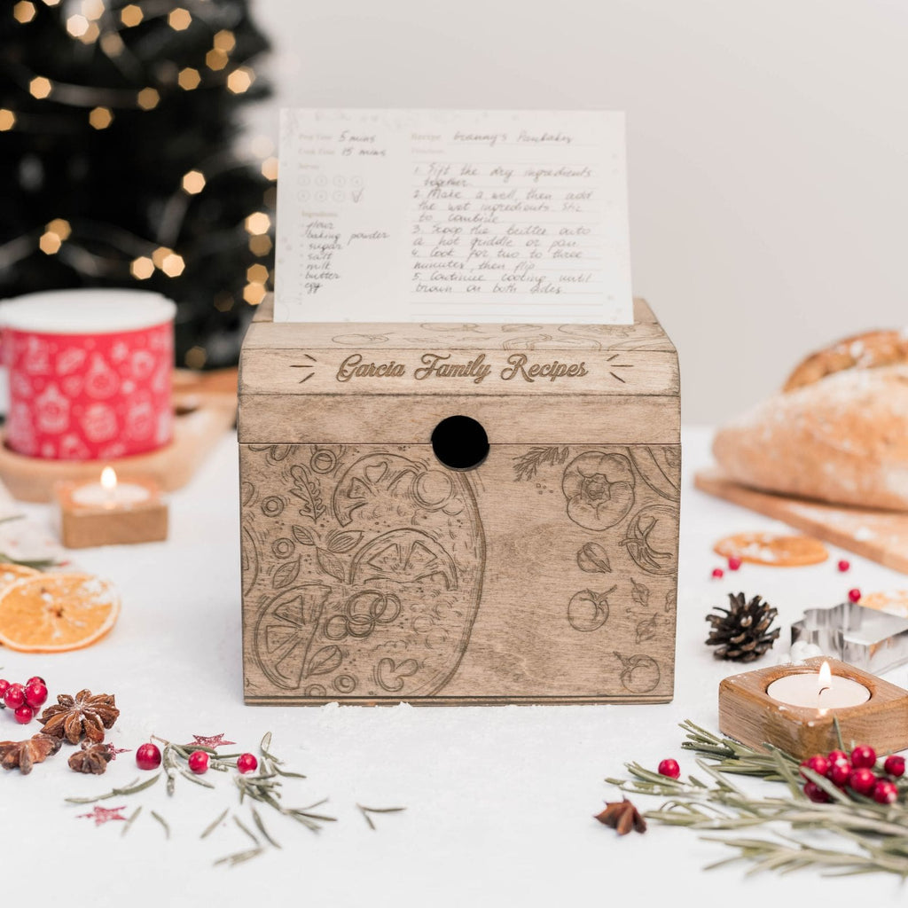 Wooden Recipe Box – Pizza Lovers Edition - SJB-DIAMOND ELITES