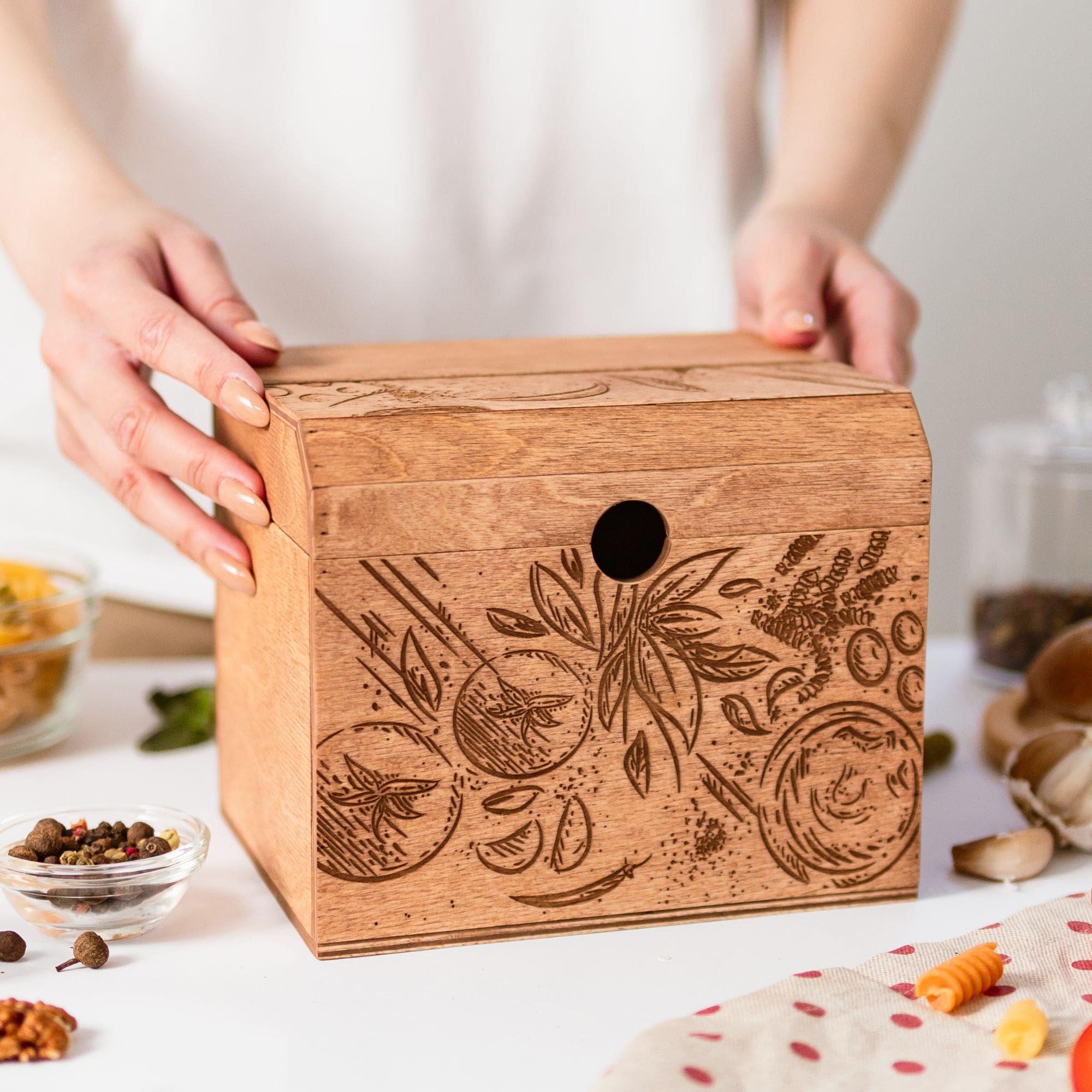 Wooden Recipe Box – Tomatoes Design - SJB-DIAMOND ELITES