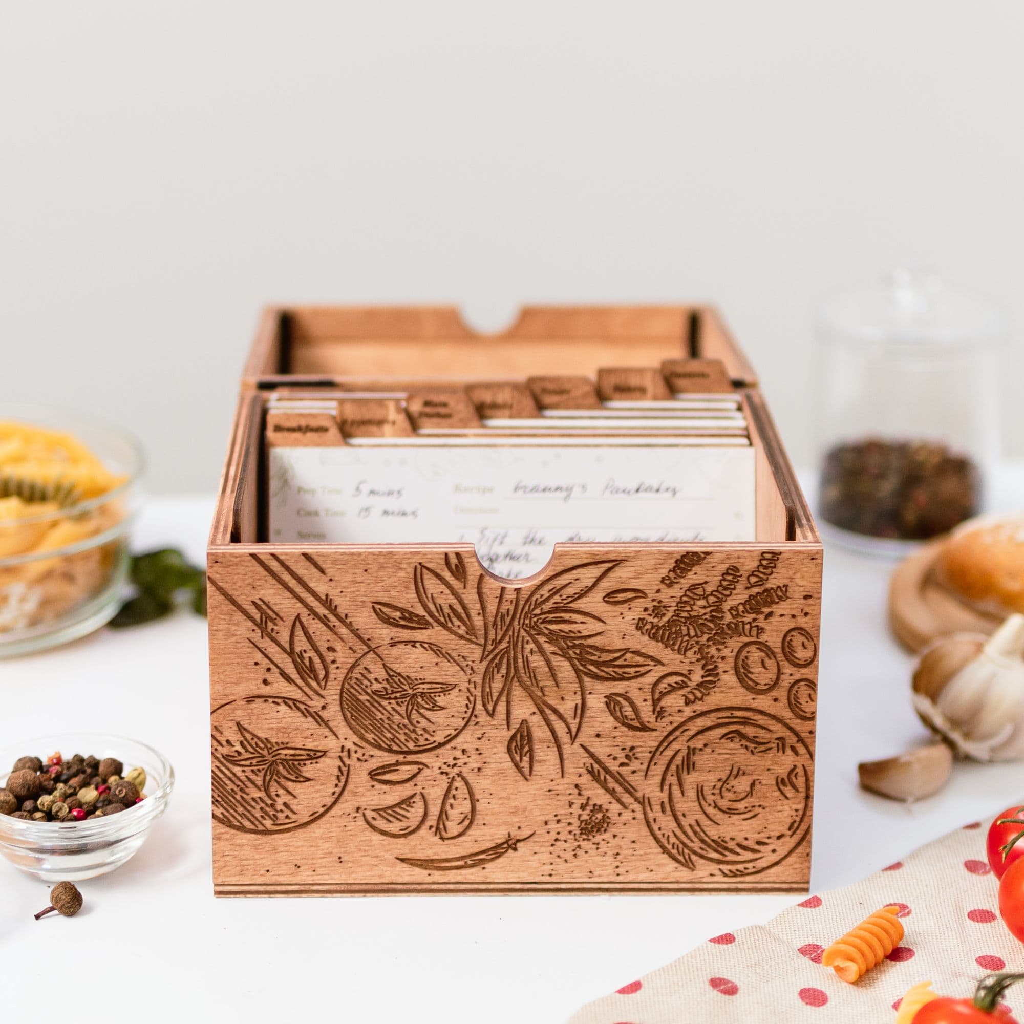 Wooden Recipe Box – Tomatoes Design - SJB-DIAMOND ELITES