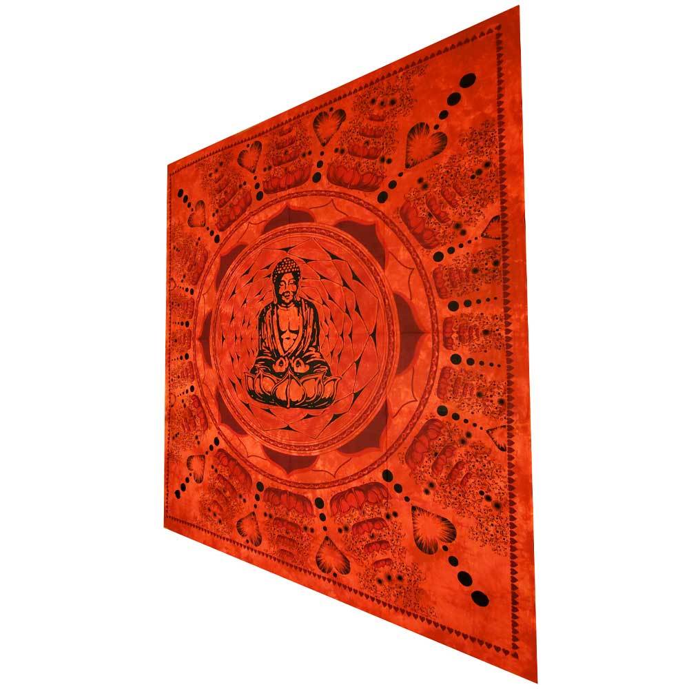 Red Buddha Tapestry Dharma Chakra Lotus Wall Hanging BandsCo Straps