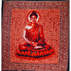 Red Buddha Meditation Tapestry Lotus Yoga Wall Hanging BandsCo Straps