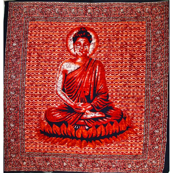Red Buddha Meditation Tapestry Lotus Yoga Wall Hanging BandsCo Straps