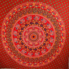 Red Elephant And Camel Mandala Tapestry Wall Hanging