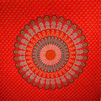 Red Peacock Mandala Tapestry Wall Hanging Throw Boho Decor
