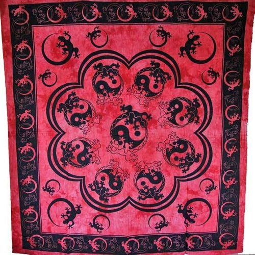 Red Salamander Yin Yang Tapestry Wall Hanging Dorm Decor