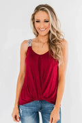 Red Somewhere Next To You Twist Summer Tank Top - SJB-DIAMOND ELITES